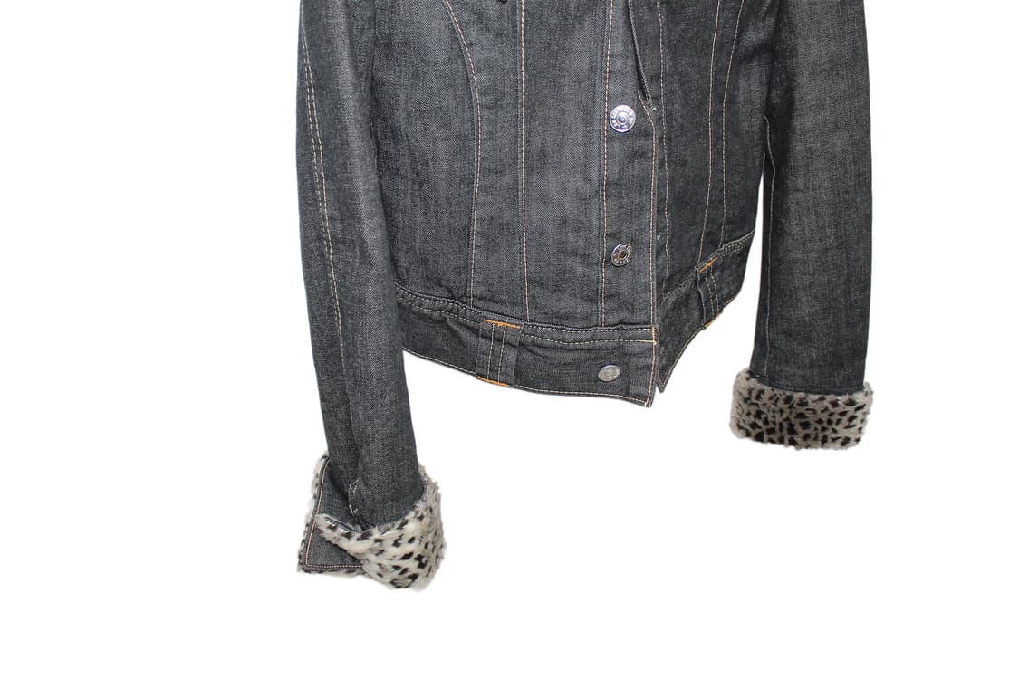 2000s Levi’s 리바이스 레오파드 퍼 쉐르파 데님자켓 상품이미지4