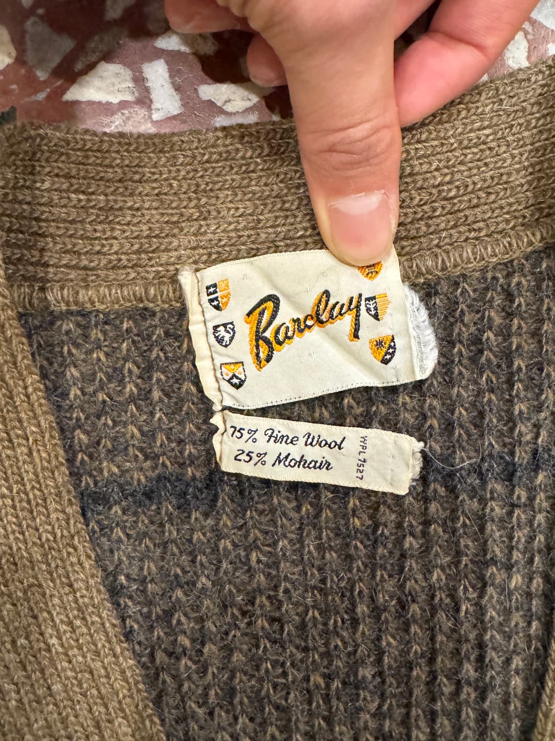 60s Barclay 모헤어 가디건 (M) 상품이미지4