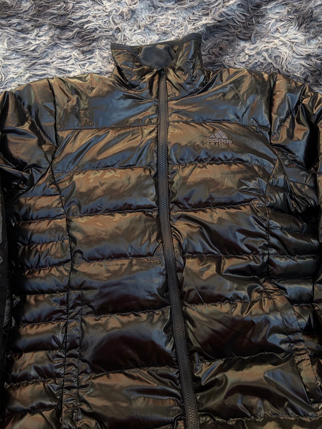 아디다스 덕다운 유광 블랙 경량패딩 상품이미지2