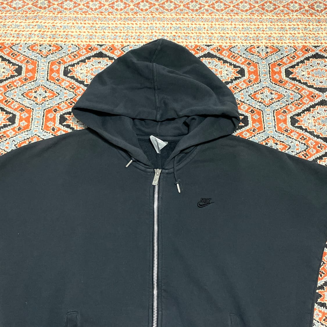 나이키 스몰로고 블랙 반팔 후드집업 남성L 상품이미지2
