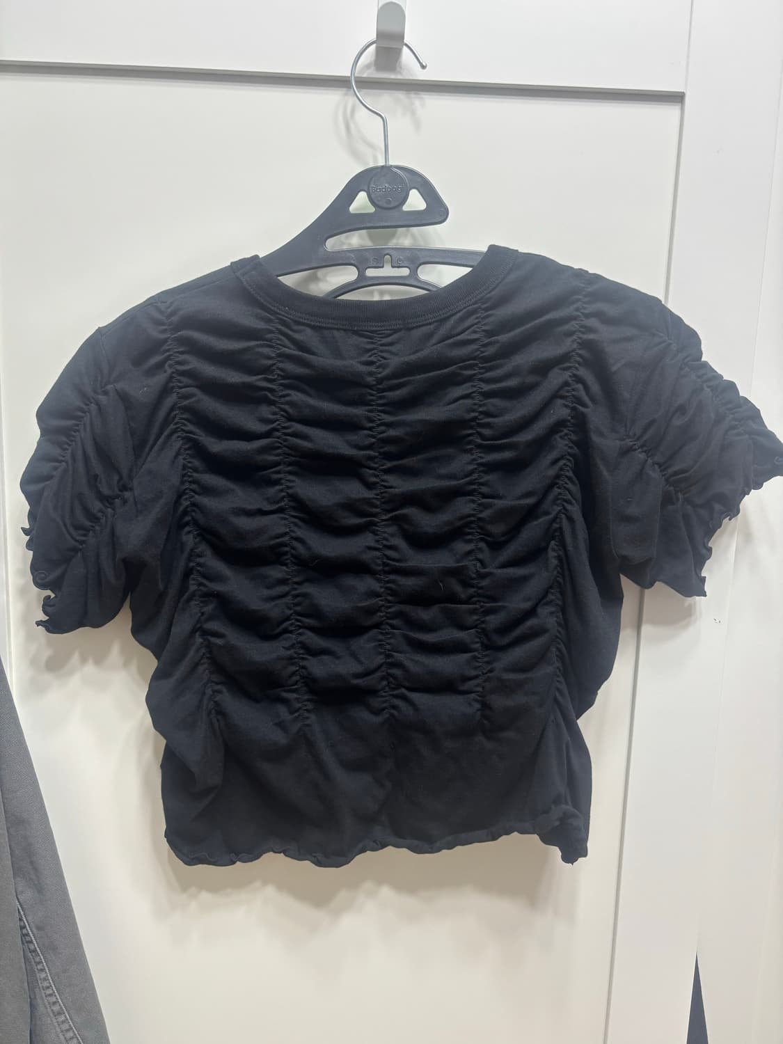 김미더영 셔링 반팔 블랙 상품이미지3