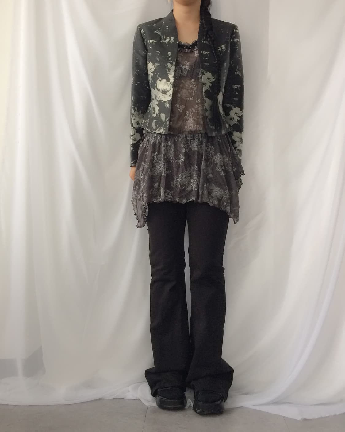Flower pattern printing jacket 상품이미지1