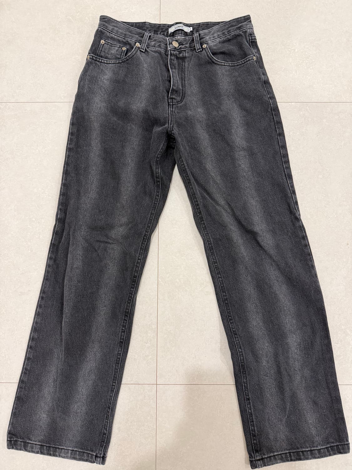 흑청 일자 워싱 데님 상품이미지1