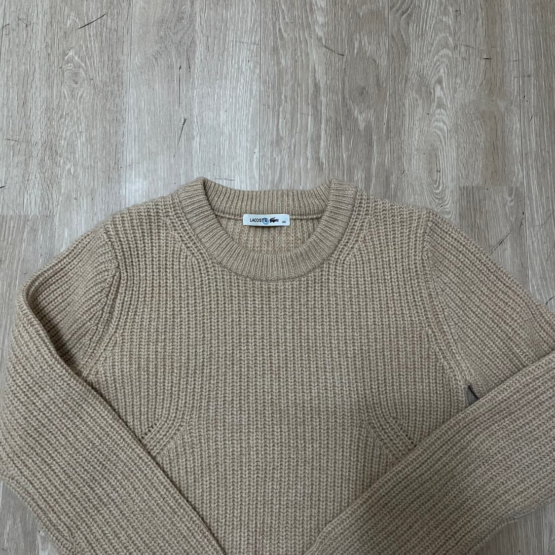 라코스테 Lacoste 골지 모직 니트 스웨터 34사이즈 상품이미지5