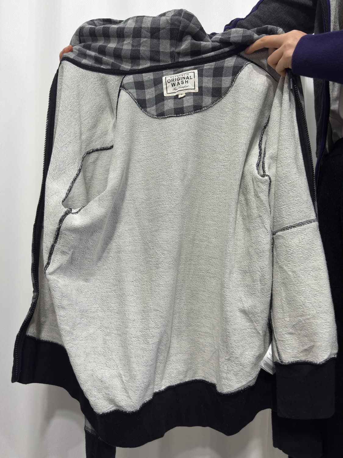 uniqlo original wash check hood zipup 상품이미지6