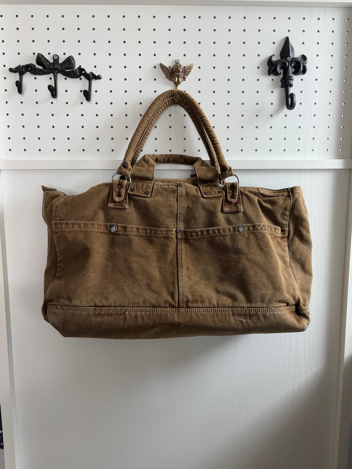 Brown vintage printed big shoulder bag 상품이미지7