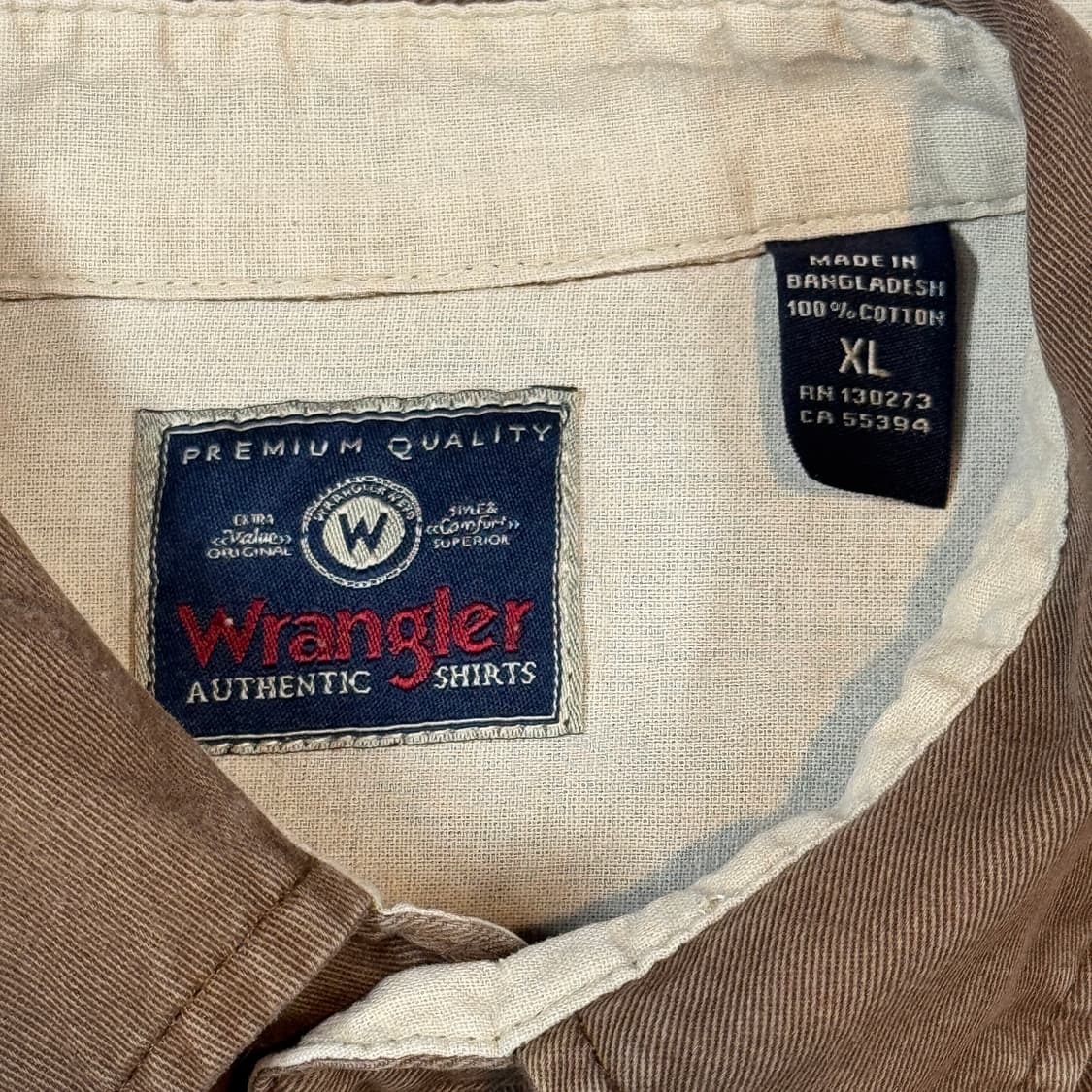XL) Wrangler 랭글러 투포켓 워크웨어 코튼 셔츠 브라운 상품이미지7