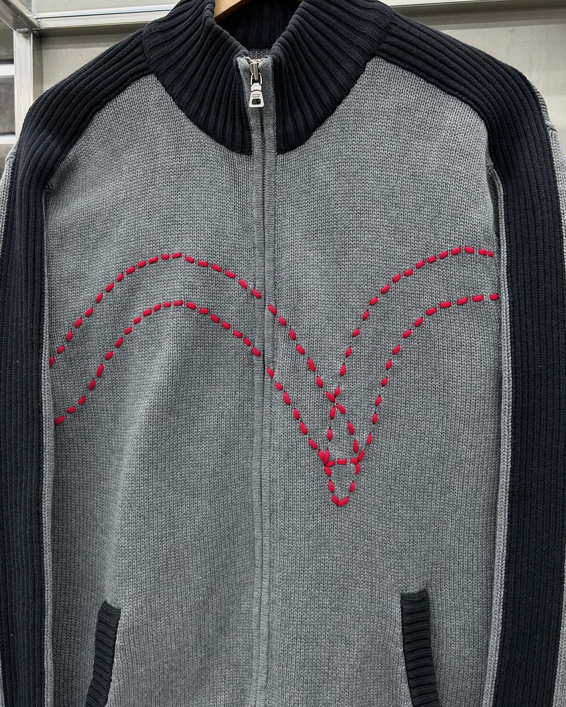 리바이스 00s 스티치 디테일 코튼 니트집업 상품이미지2