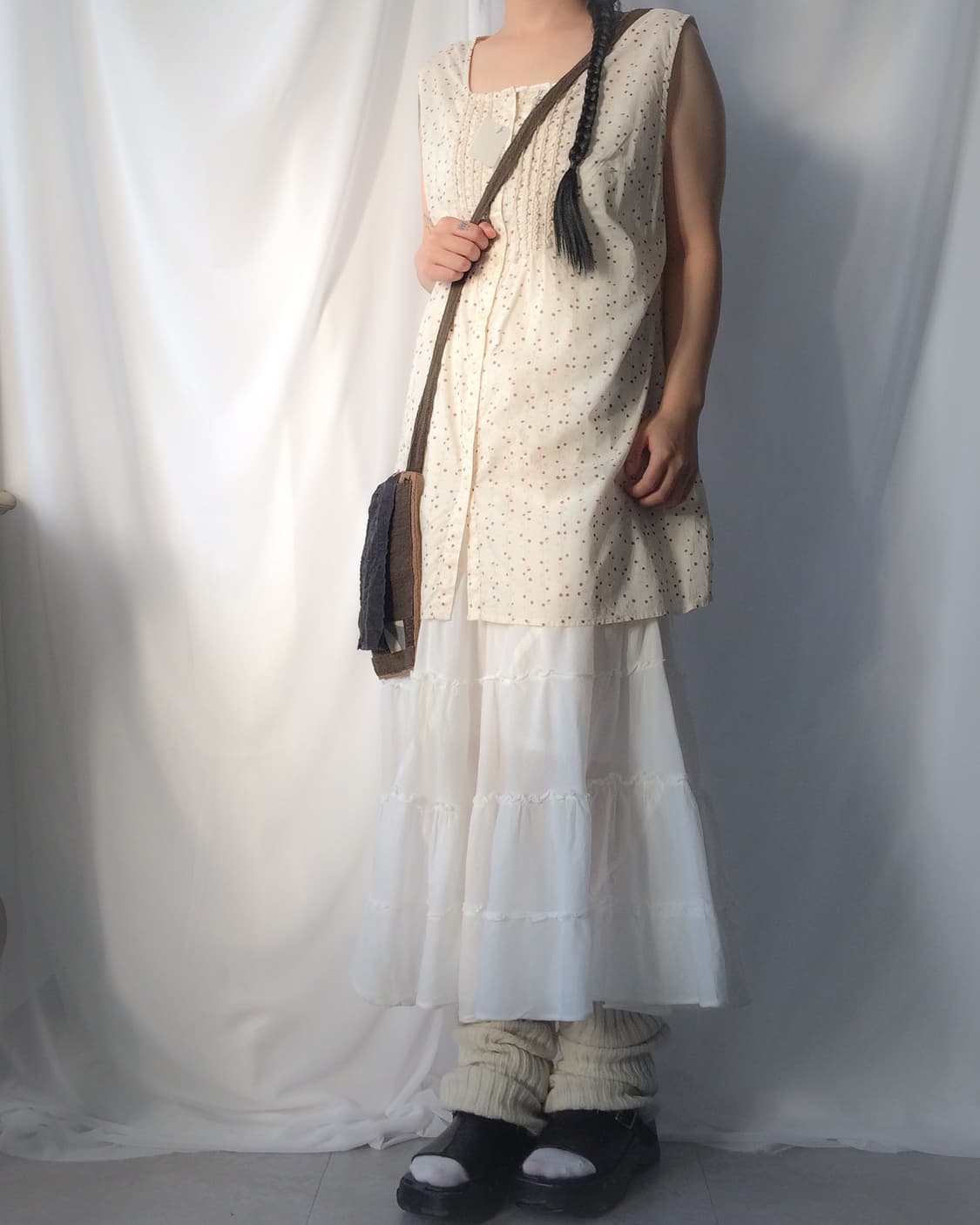 White sleeveless one piece 상품이미지5