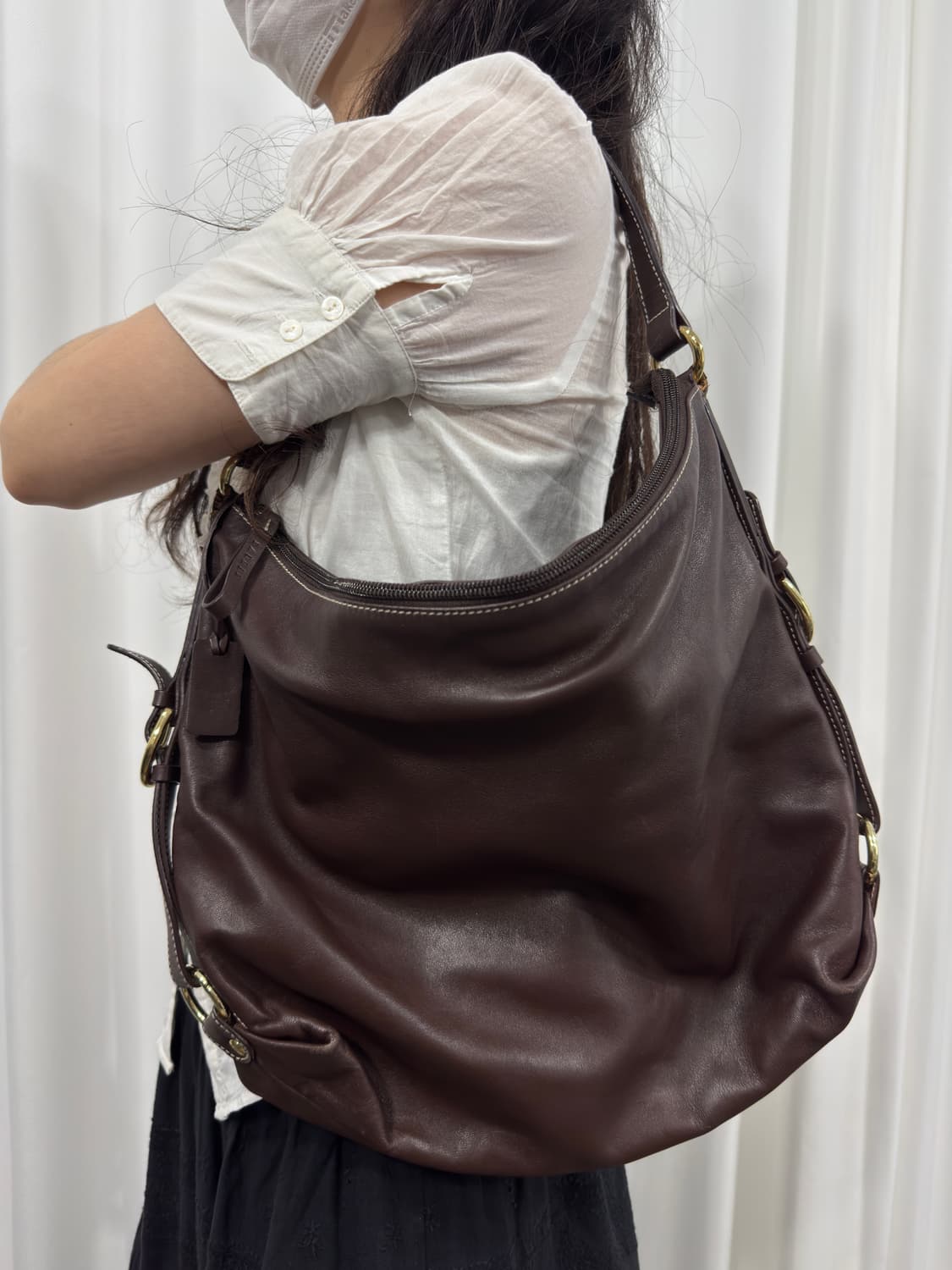 ralph lauren brown leather shoulderbag 상품이미지1