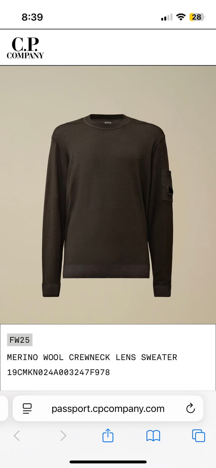 C.P. Company 25 fw MERINO WOOL CREWNECK 상품이미지2