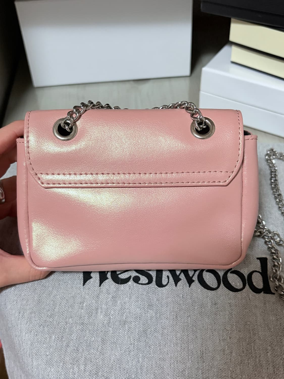 비비안웨스트우드 펄라이즈 핑크 미니 체인백 상품이미지5