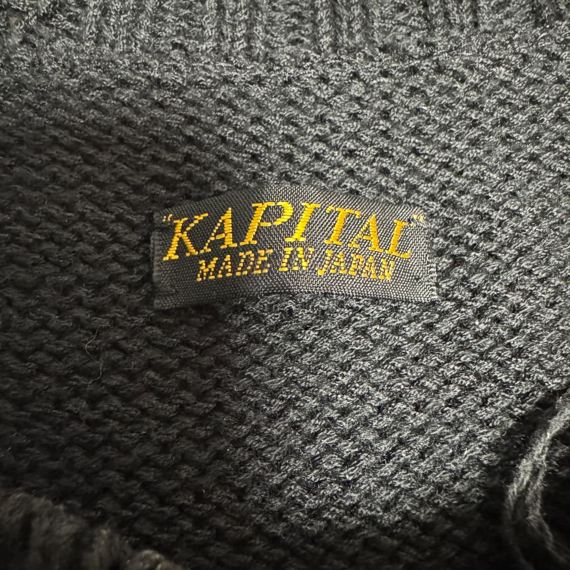 캐피탈 5G 코튼 니트 크루 스웨터 아나키 레인보위 리메이크 블랙 3 상품이미지3