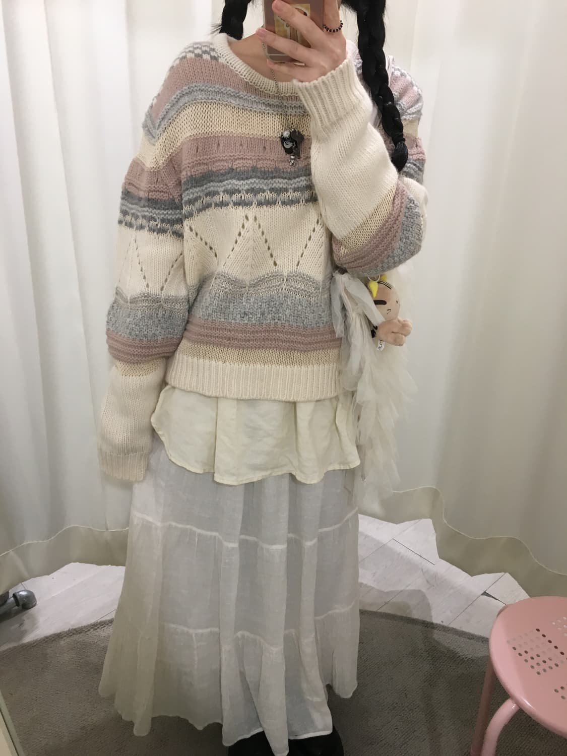 Dusty Rose Nordic Sweater 상품이미지6