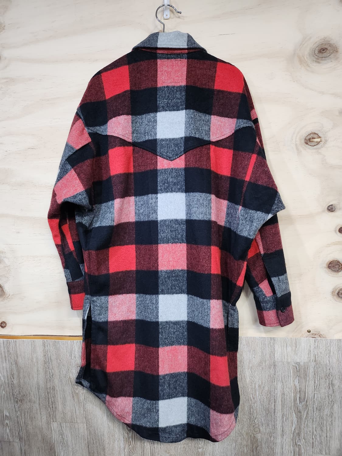 383) 쥬시주디 레드 체크 롱셔츠 상품이미지2