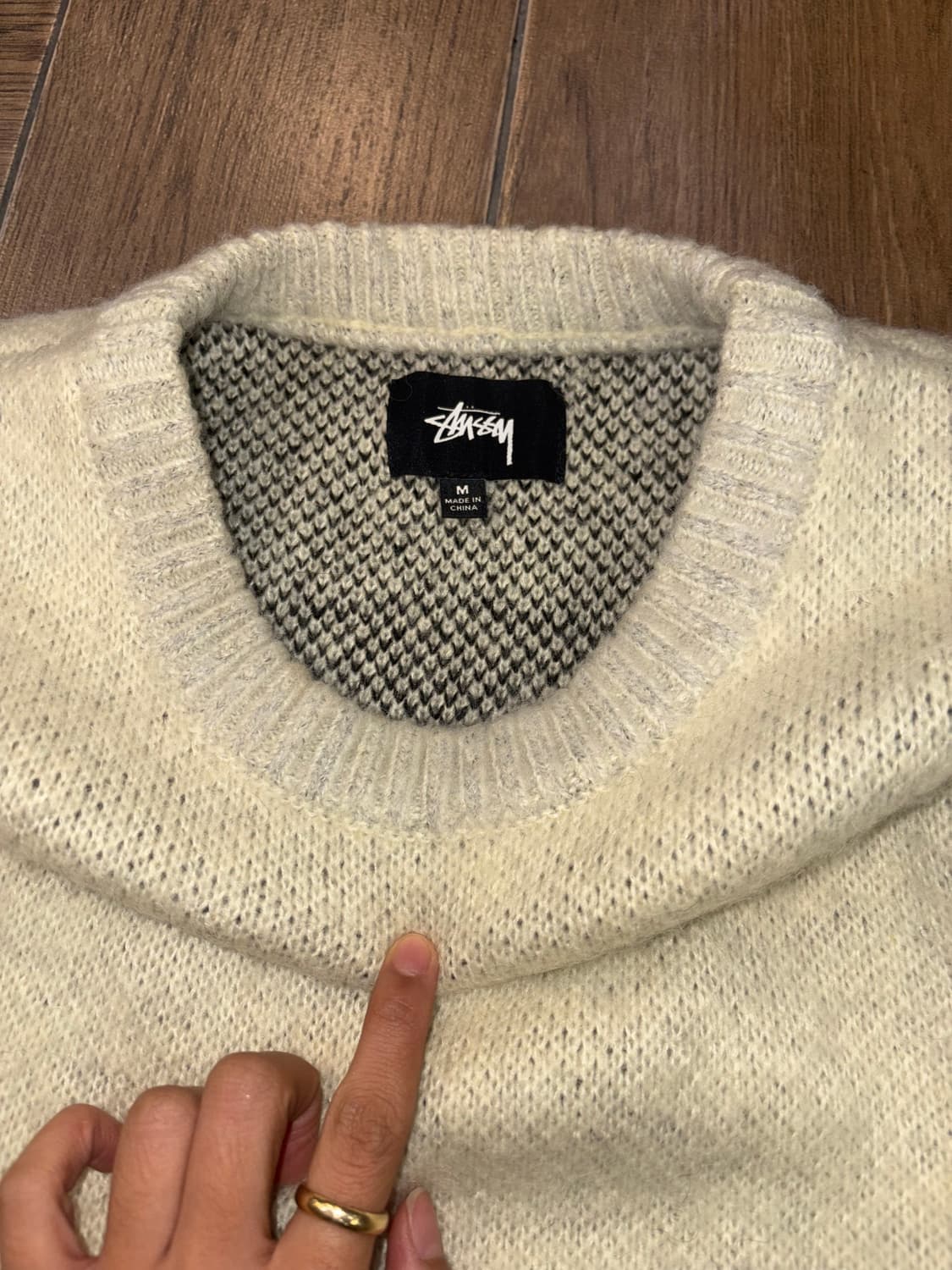 스투시 8볼 헤비 브러쉬드 모헤어 스웨터 - 크림 ( 레어 )  상품이미지8