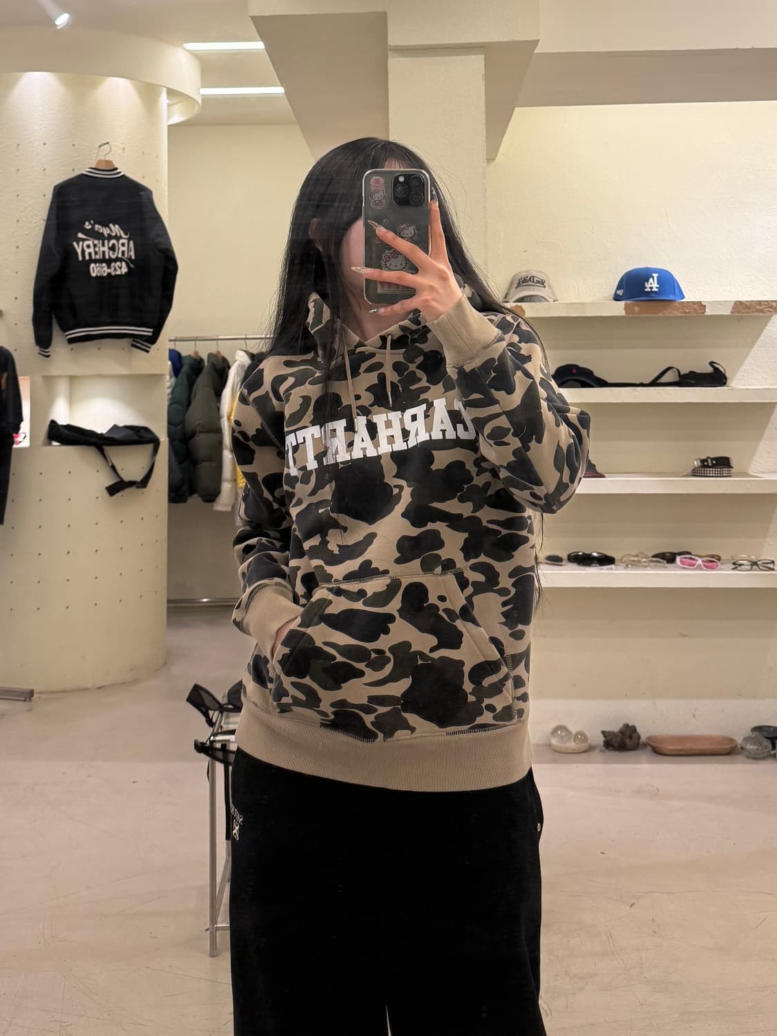 칼하트 빅로고 카모 후드티 U775 상품이미지1