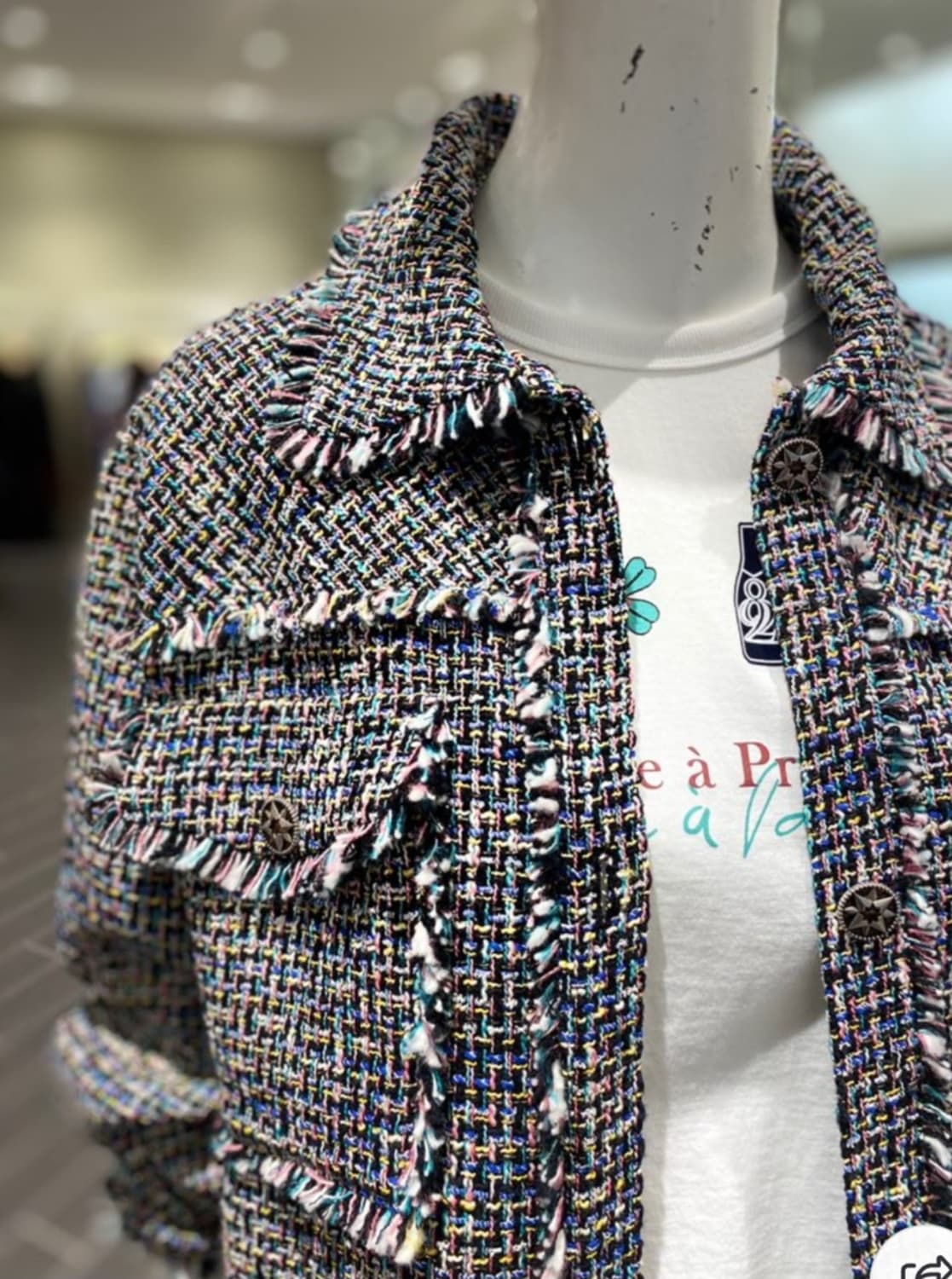 오즈세컨 글리터 칼라셔츠 트위드 자켓 44~55사이즈 상품이미지3