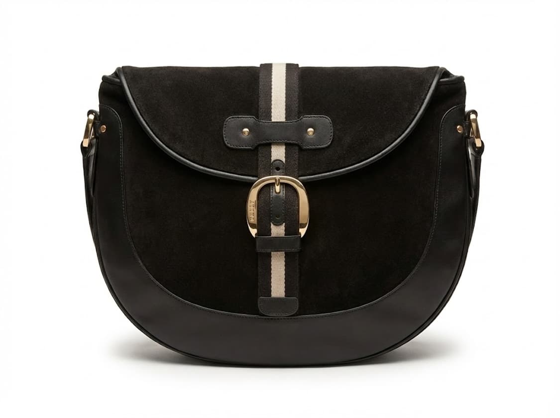 Bally 블랙 스웨이드 레더 숄더백 상품이미지1