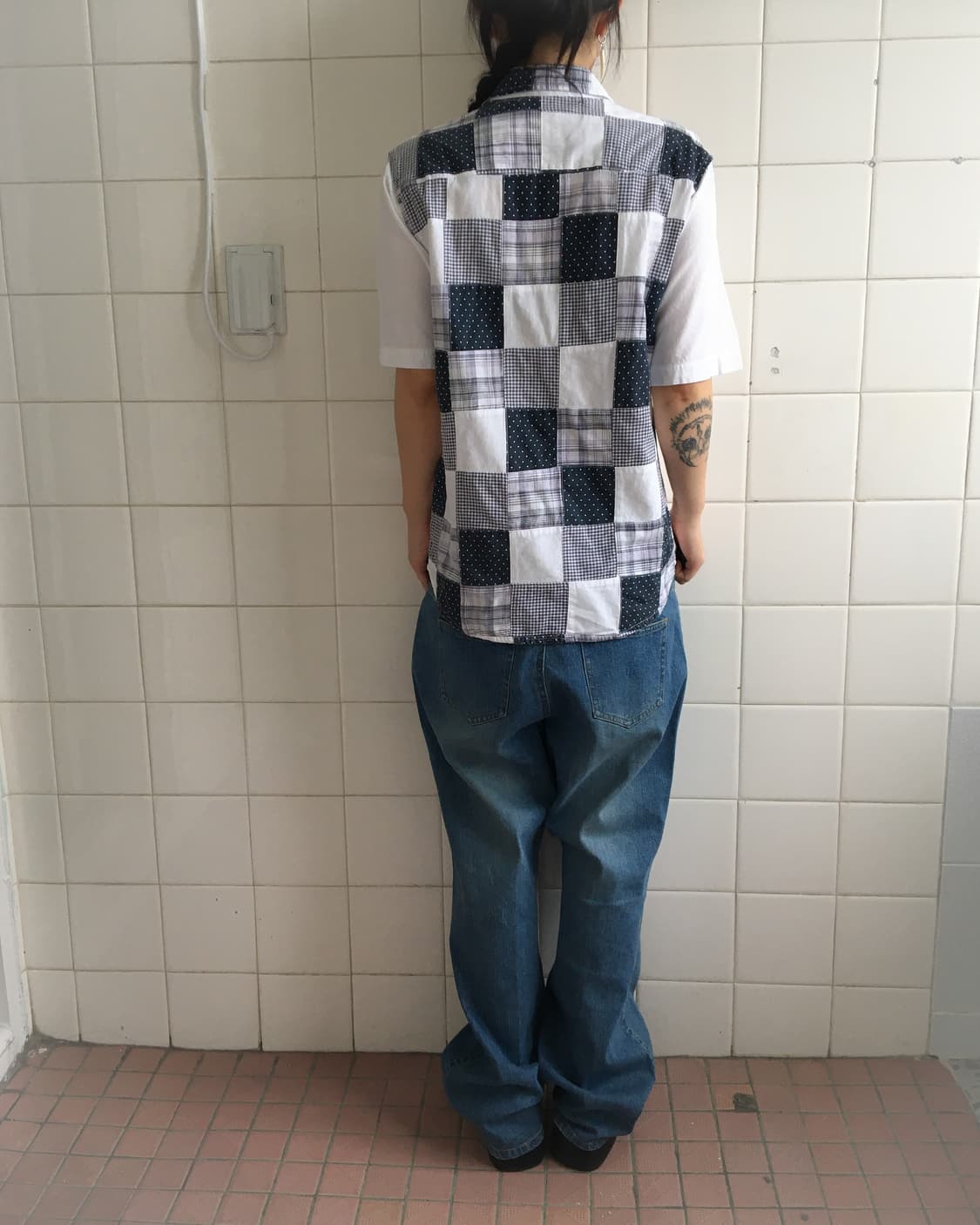 Back patch work point shirt 상품이미지5
