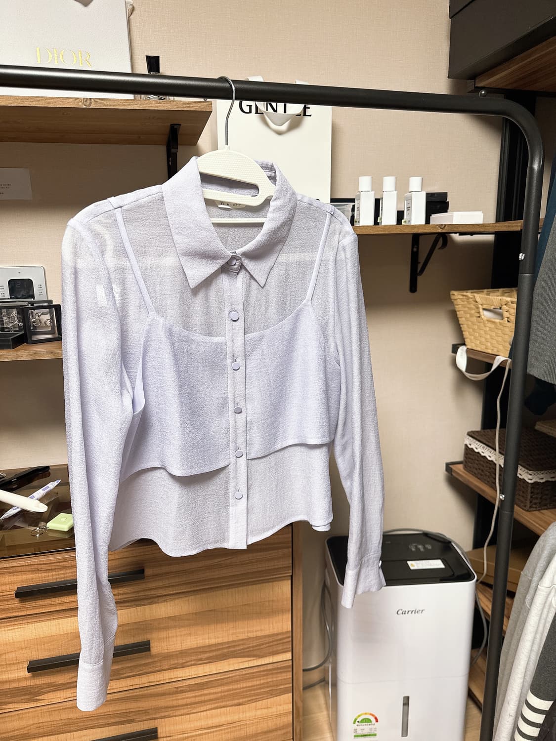 잇미샤 IT MICHAA 오간자 시스루 블라우스 라일락(55)   상품이미지5