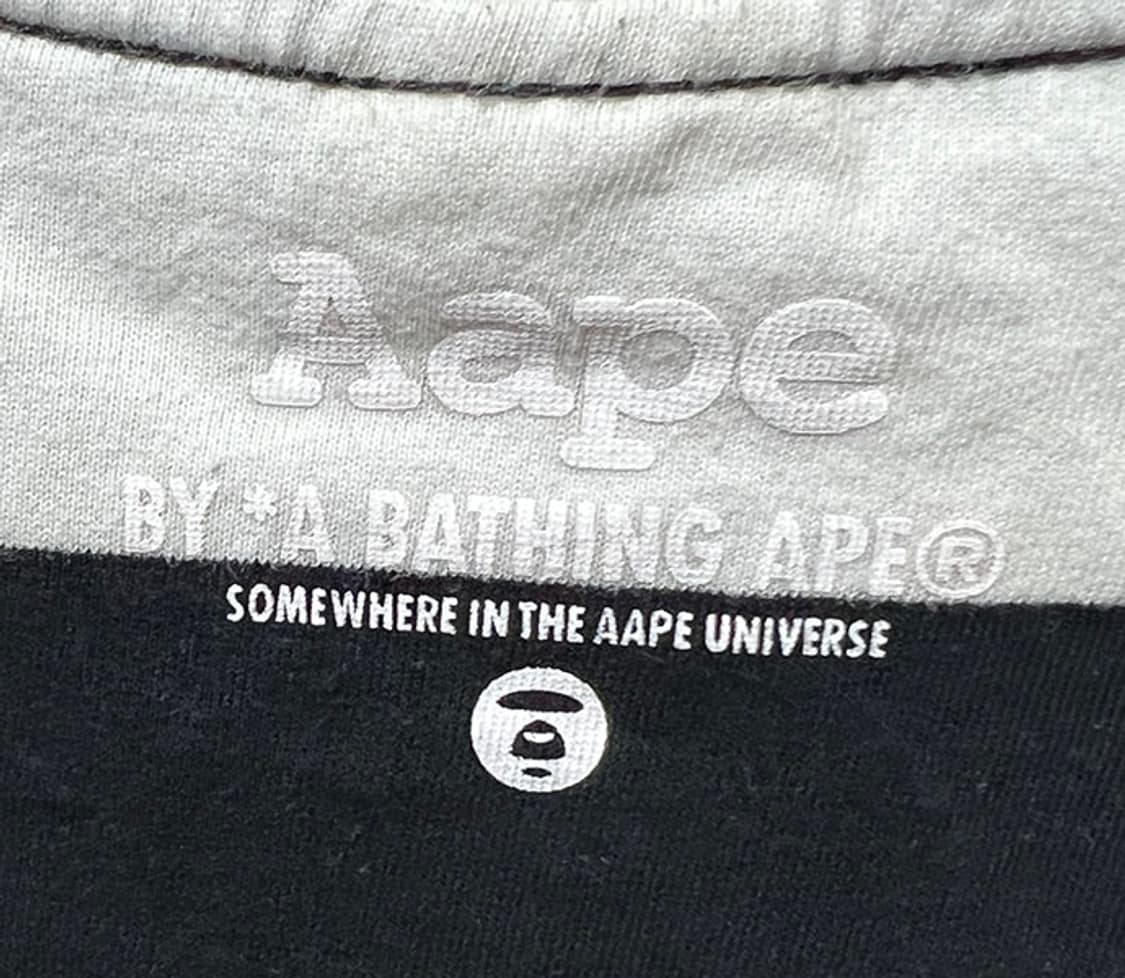 AAPE 에이프 스트라이프 원 포인트 포켓 남자 반팔티 블랙 L 100 상품이미지3
