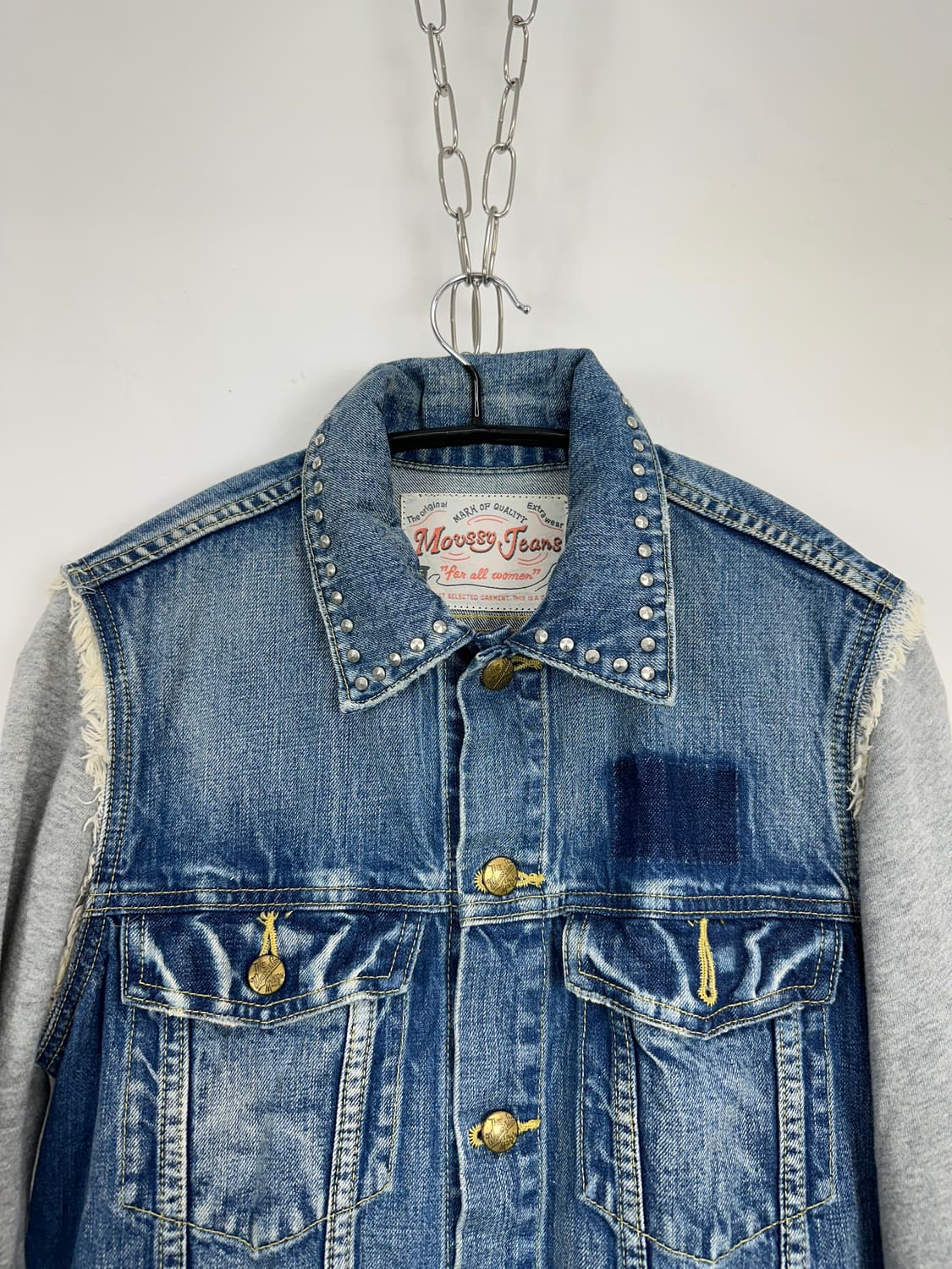Moussy Studded Cut-Off Denim Jacket 상품이미지2