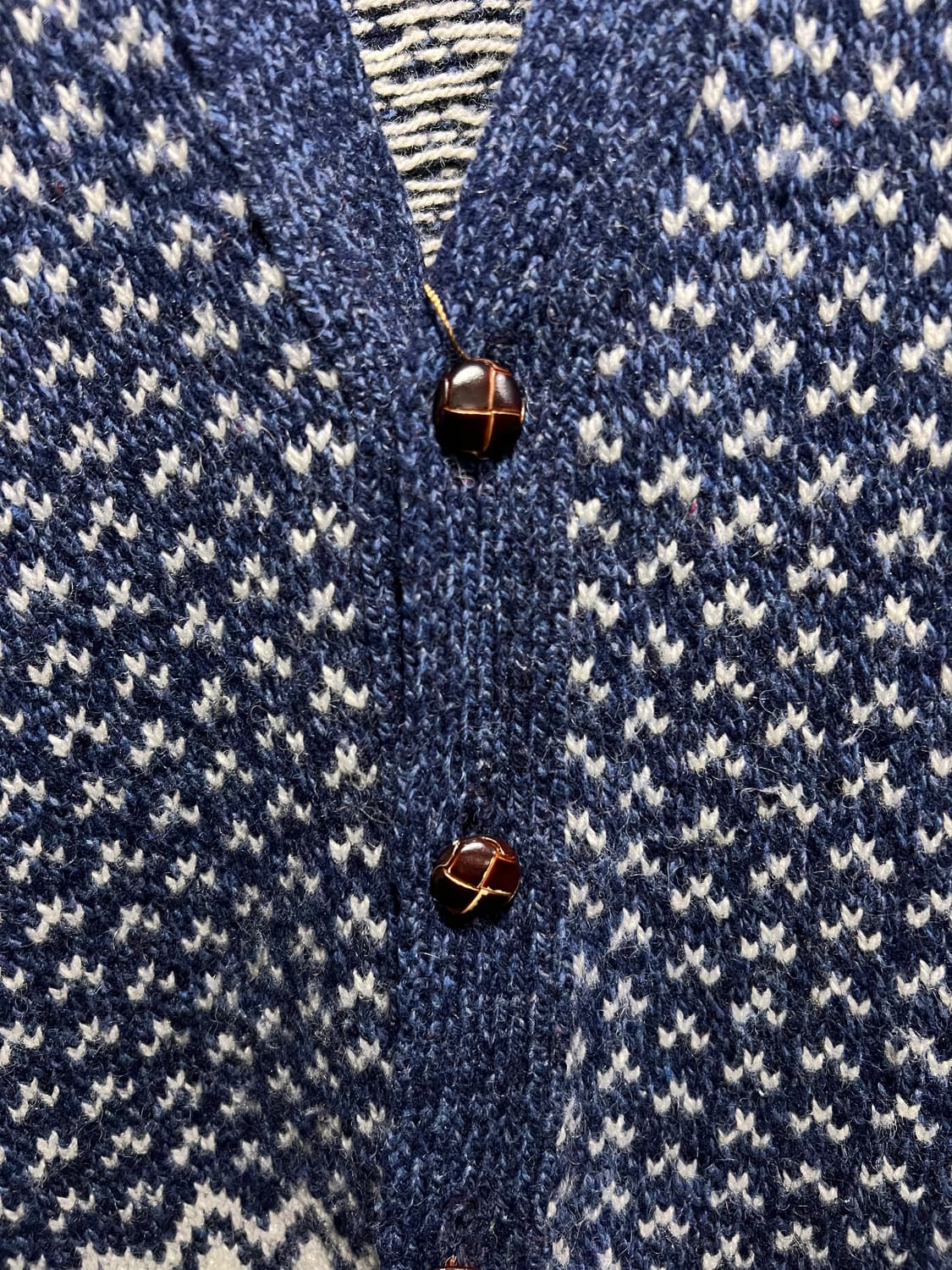 [L]90's Made in USA 버드아이 패턴 울 가디건 상품이미지3