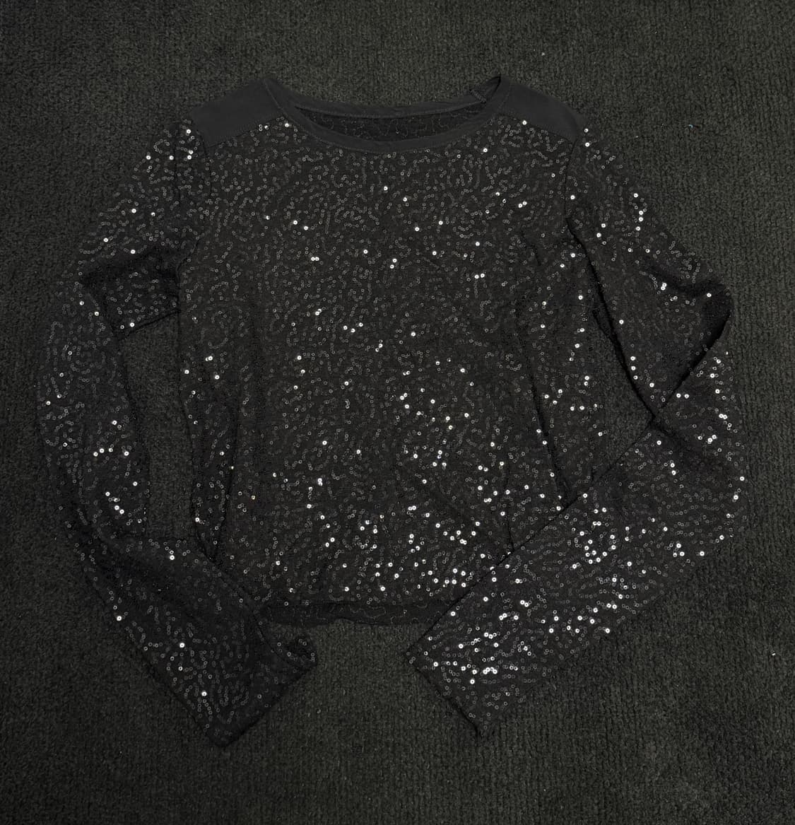 빈티지 블랙 스팽글 롱슬리브 큐빈 파우닝 와걸 아야즈 고차고차 상품이미지1