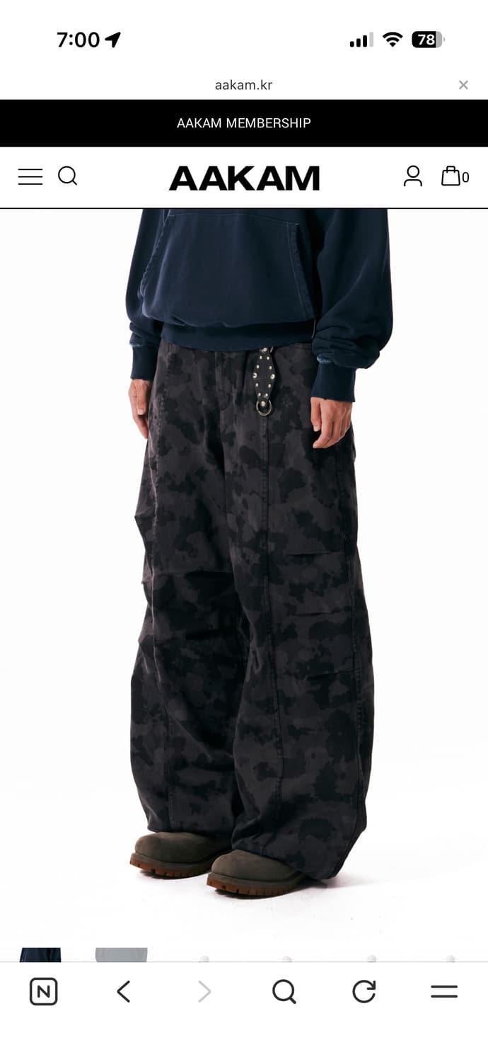 아캄 카모플라쥬 트윌 팬츠 블랙 카모바지 1사이즈 상품이미지1