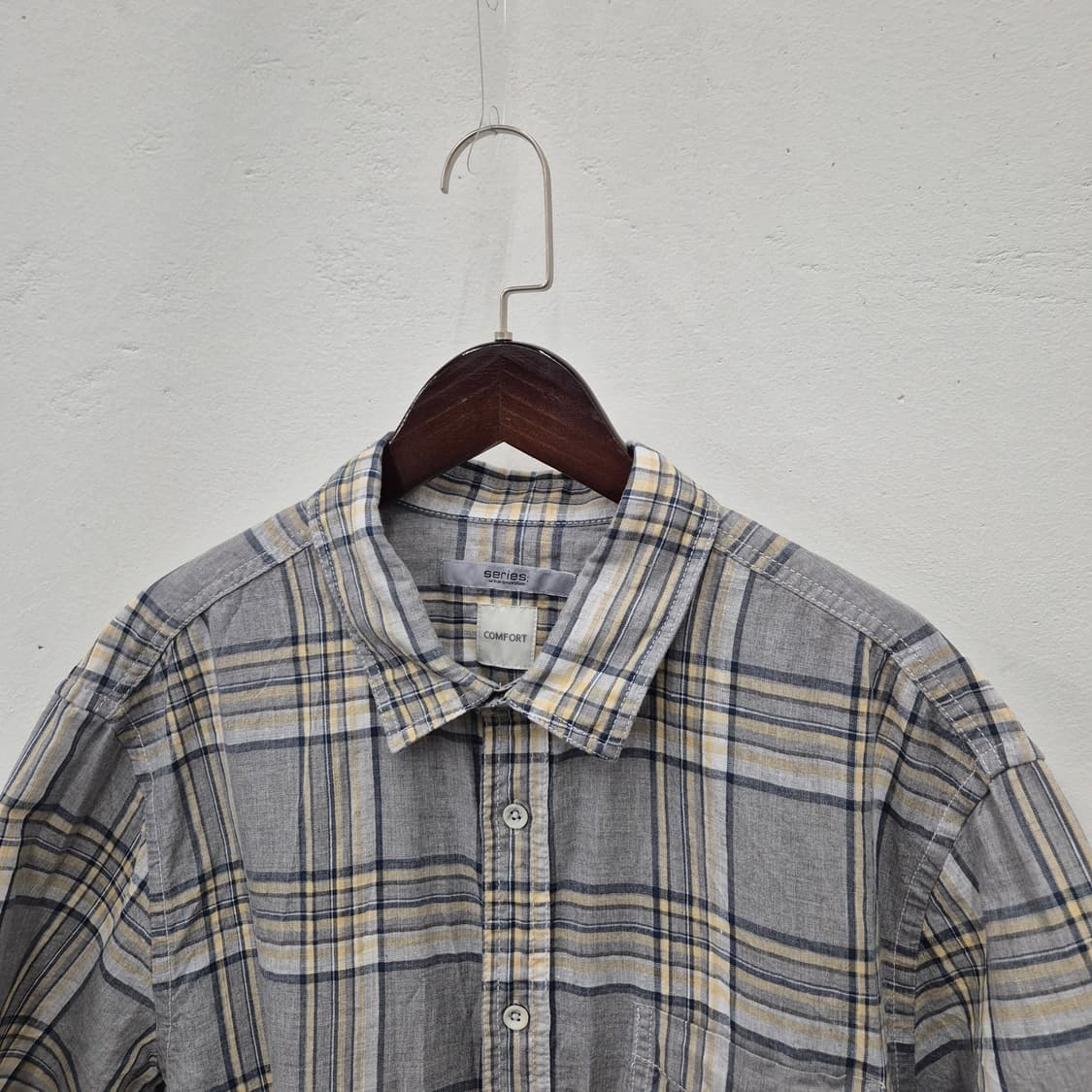 시리즈 린넨 혼방 체크 반팔 셔츠 105 상품이미지2
