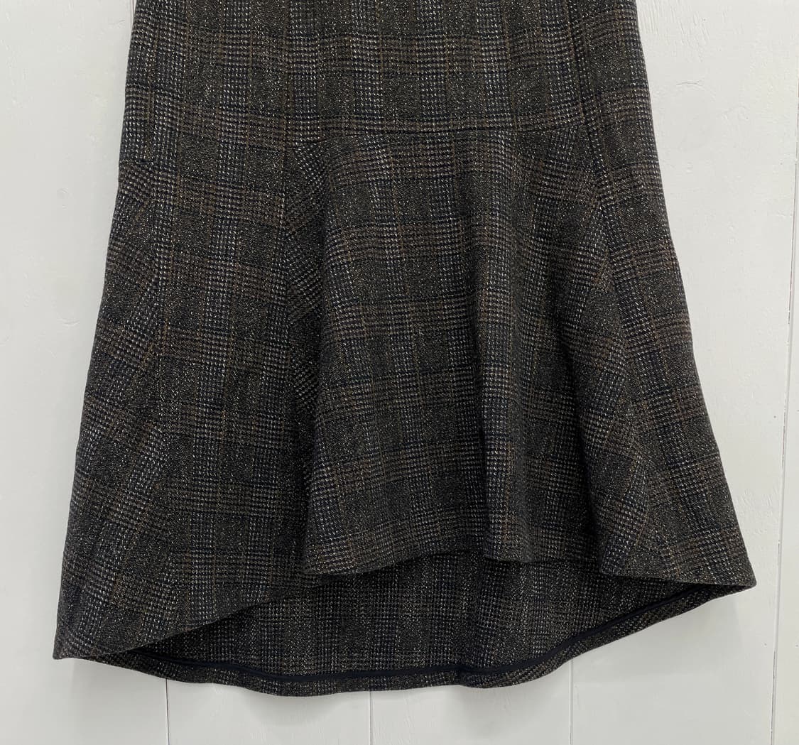 시스템(SYSTEM) 체크 언밸런스 머메이드 스커트 상품이미지6