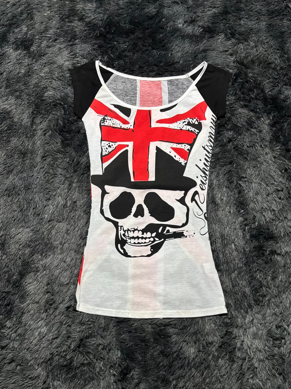 유니온잭 스컬 프린팅 반팔 티셔츠 상품이미지3