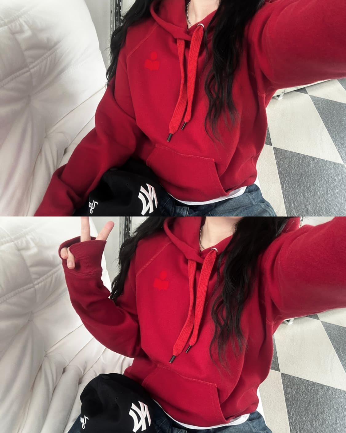 이자벨마랑 말리부 레드 후드 티셔츠  상품이미지2