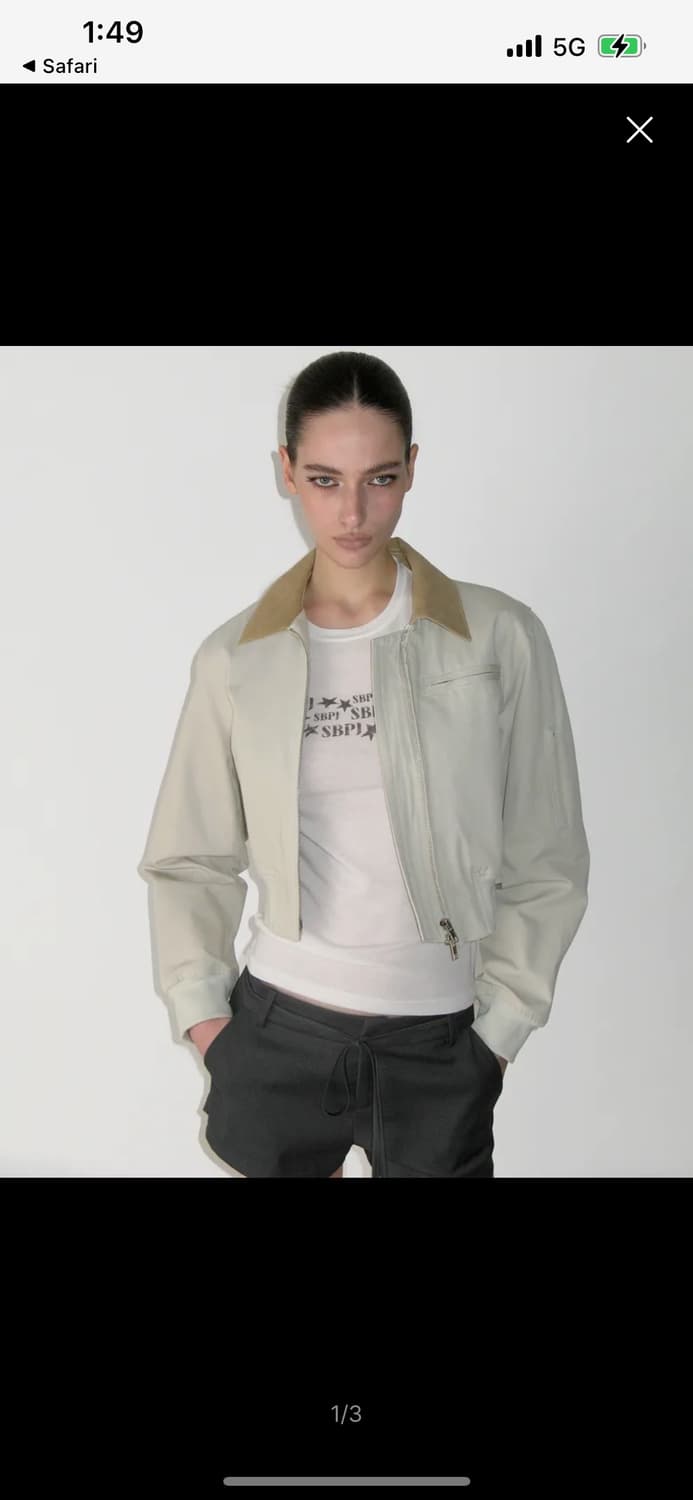 썬번프로젝트  Cotton Crop Jacket, BEIGE 상품이미지1