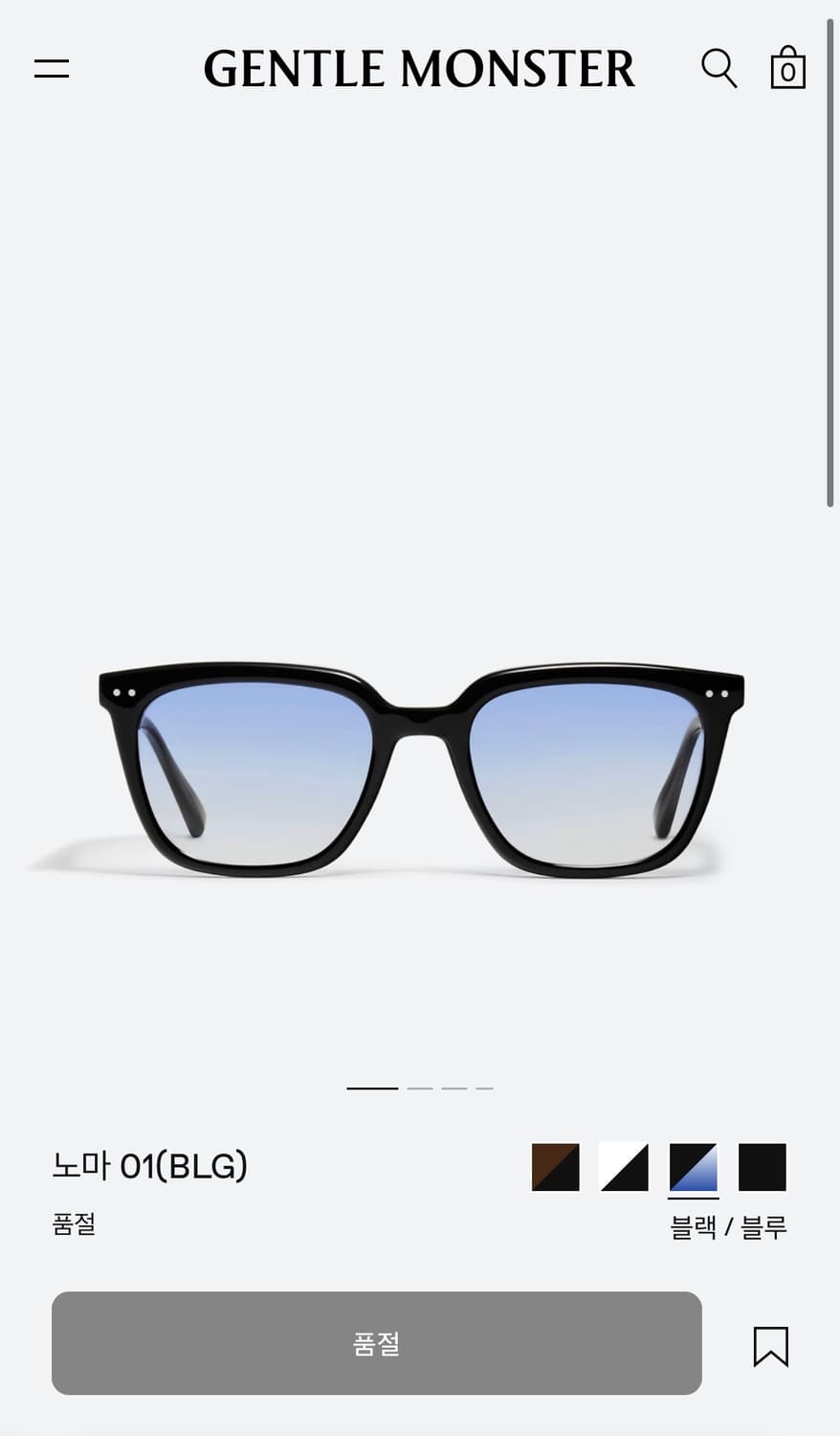 젠틀몬스터 노마 01(BLG) 블랙/블루 선글라스 상품이미지1