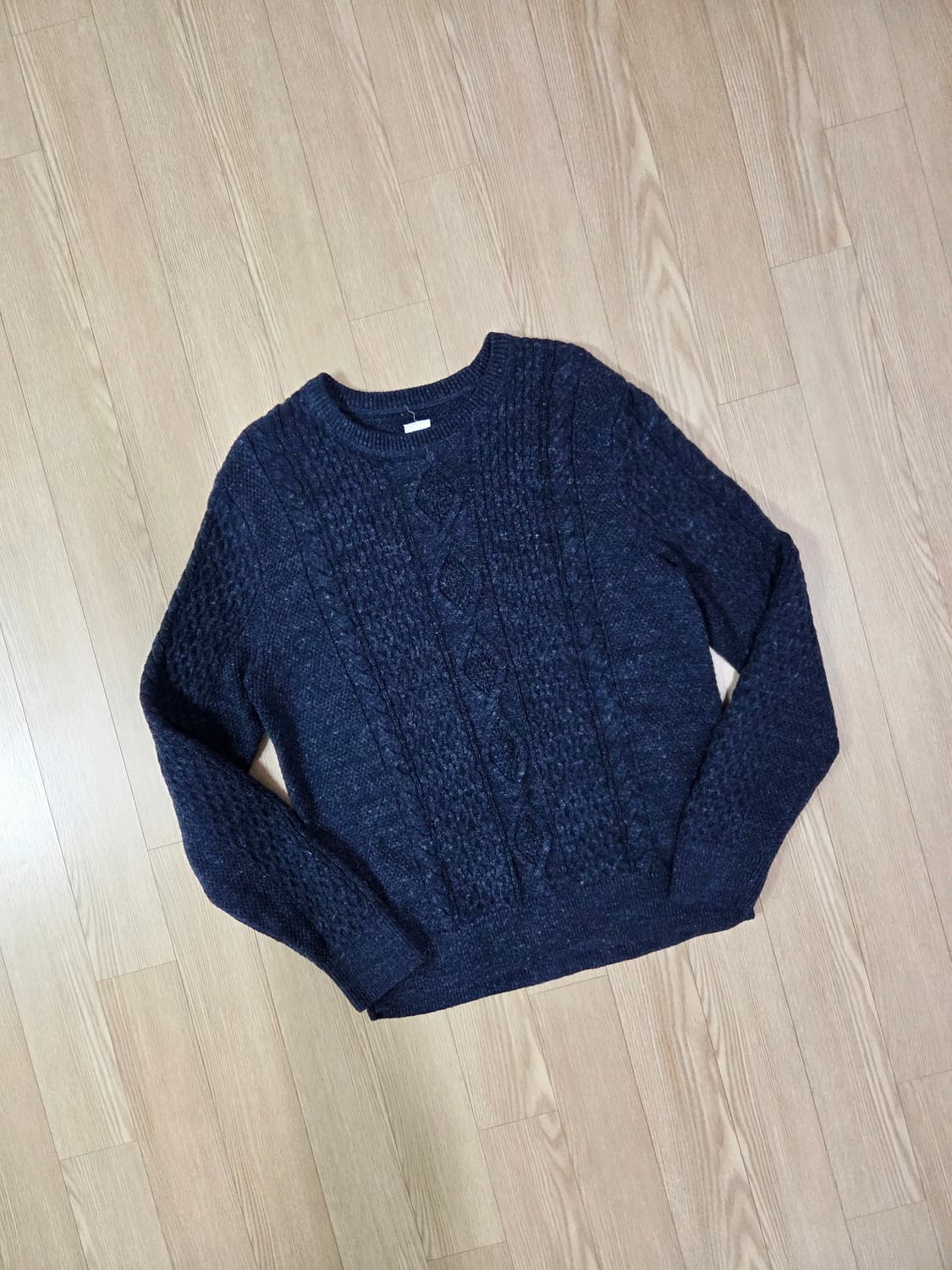 갭 블루 네이비 아란 짜임 코튼 니트 상품이미지3