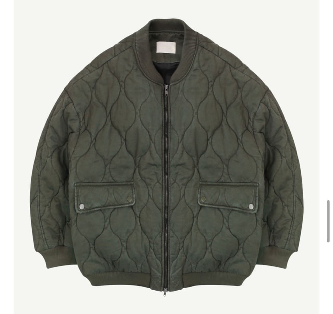 리넨느) 오버 퀄팅 자켓(카키) 상품이미지2