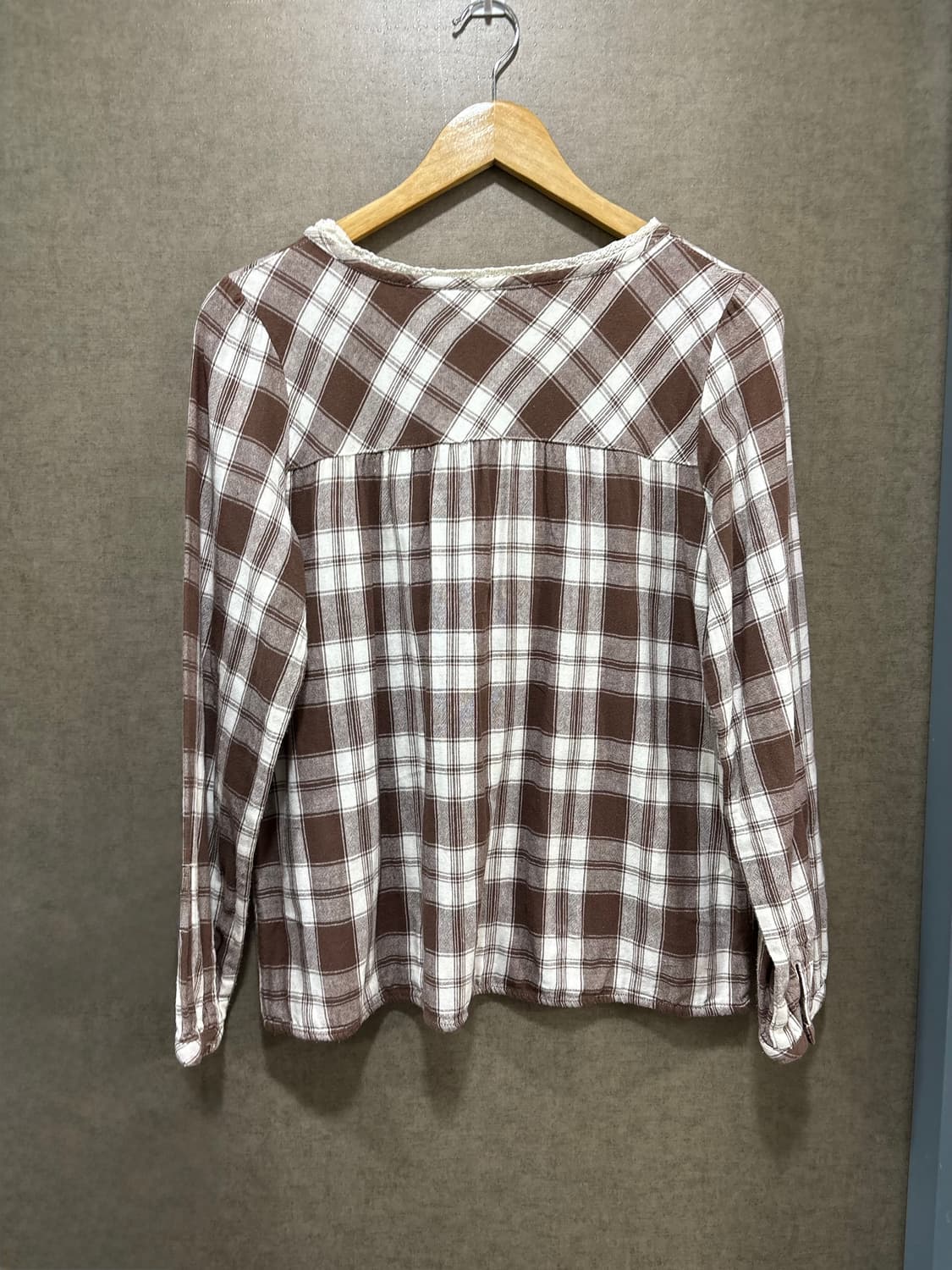 브라운 체크 레이어드 블라우스 상품이미지10