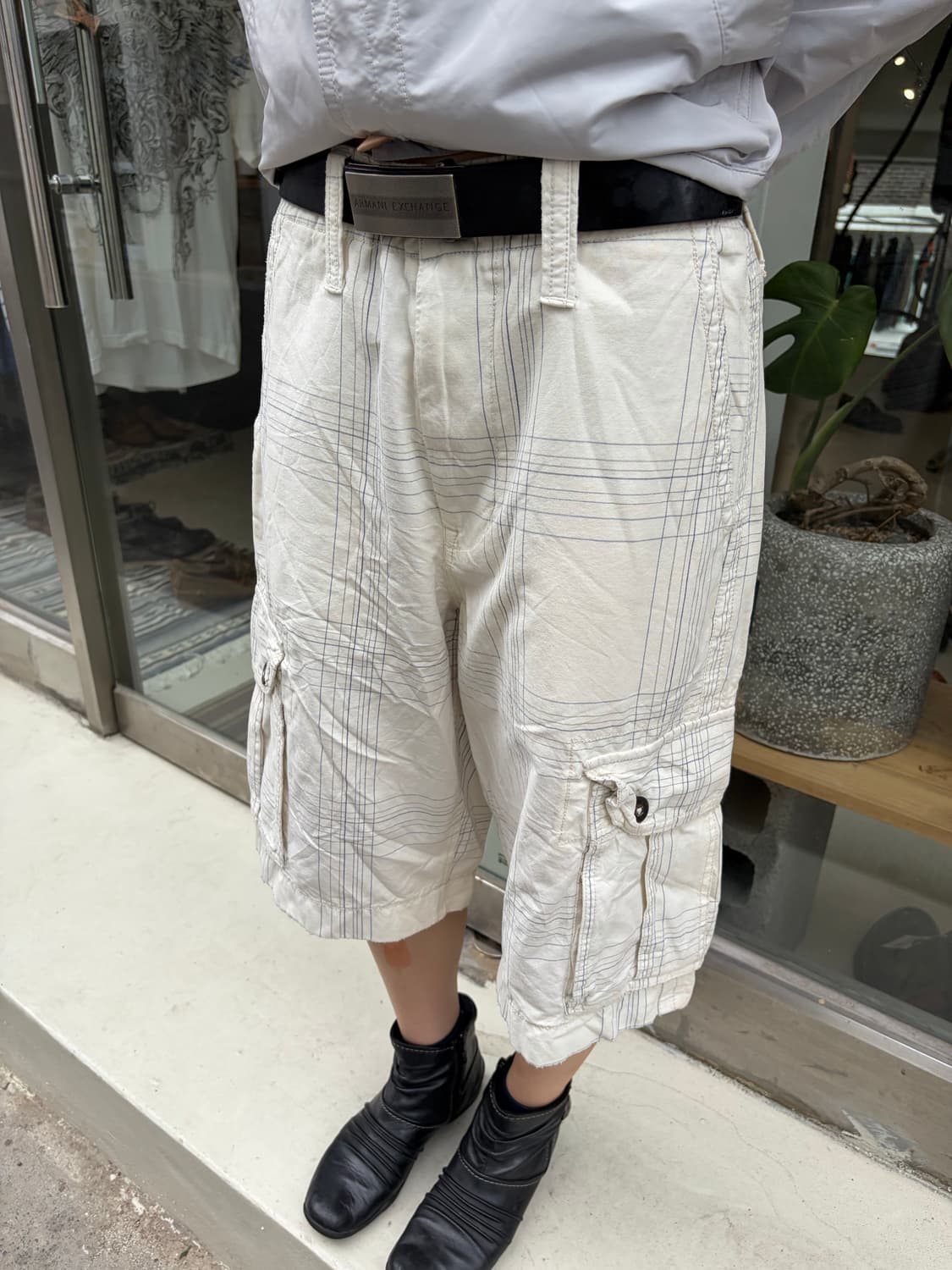30) American Eagle 화이트 체크 카고 쇼츠 상품이미지2