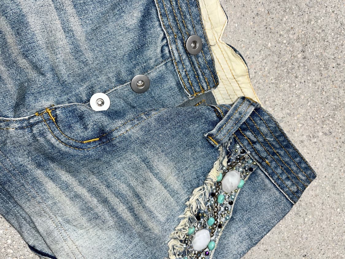 DOROA 비즈 데님 미니 스커트 상품이미지3