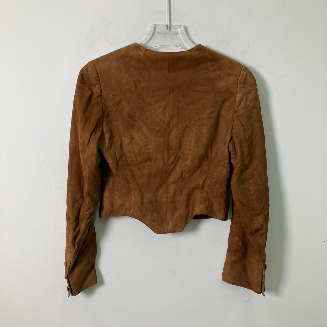 Hermes 에르메스 브라운 스웨이드 크롭 자켓 38 상품이미지2