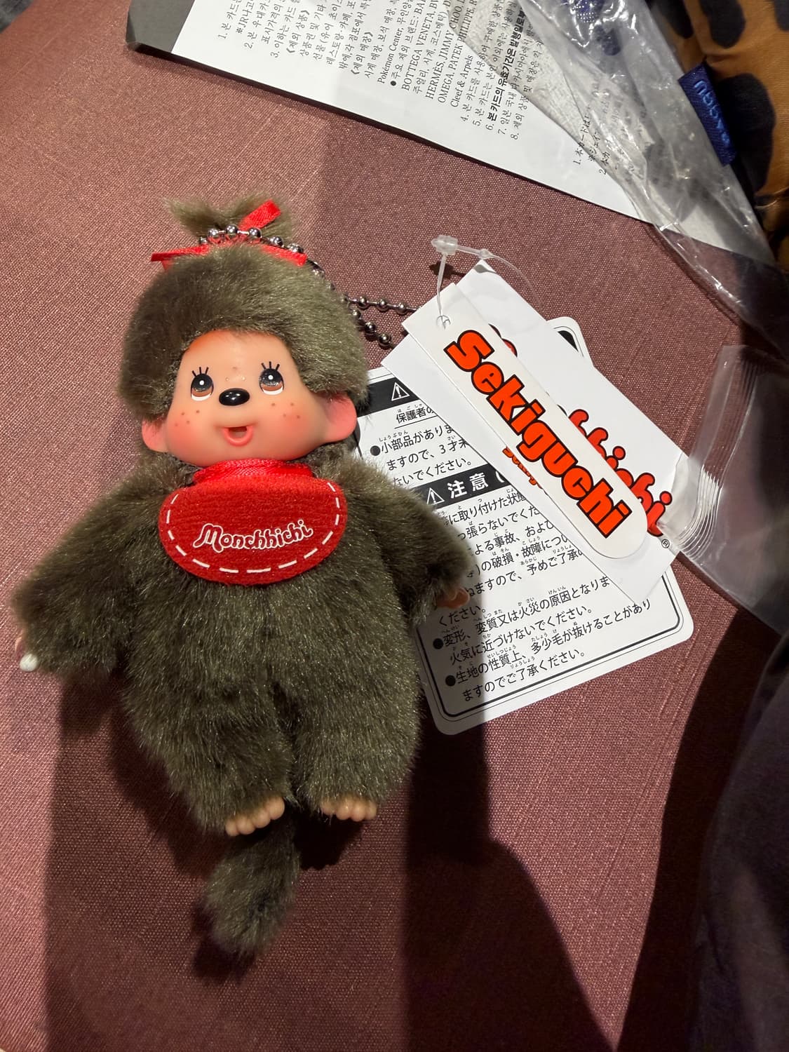 몬치치 미니 키 체인 걸 브라운 정품 새제품 급처 상품이미지3