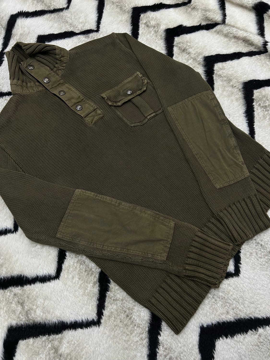 [S]폴로랄프로렌 코만도 숄카라 헤비 니트/빈티키카키 상품이미지2