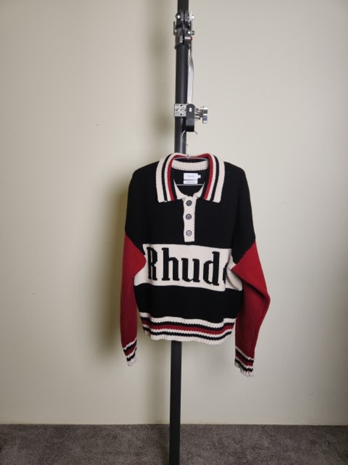 RHUDE 루드 블랙 레드 니트 가디건 상품이미지1