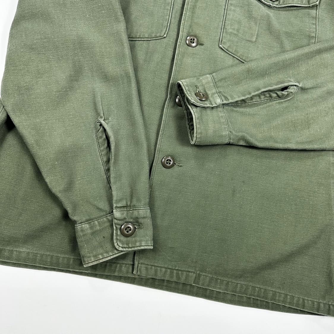 미군 80s 오리지널 US ARMY 카키 유틸리티 셔츠 (M) 상품이미지5