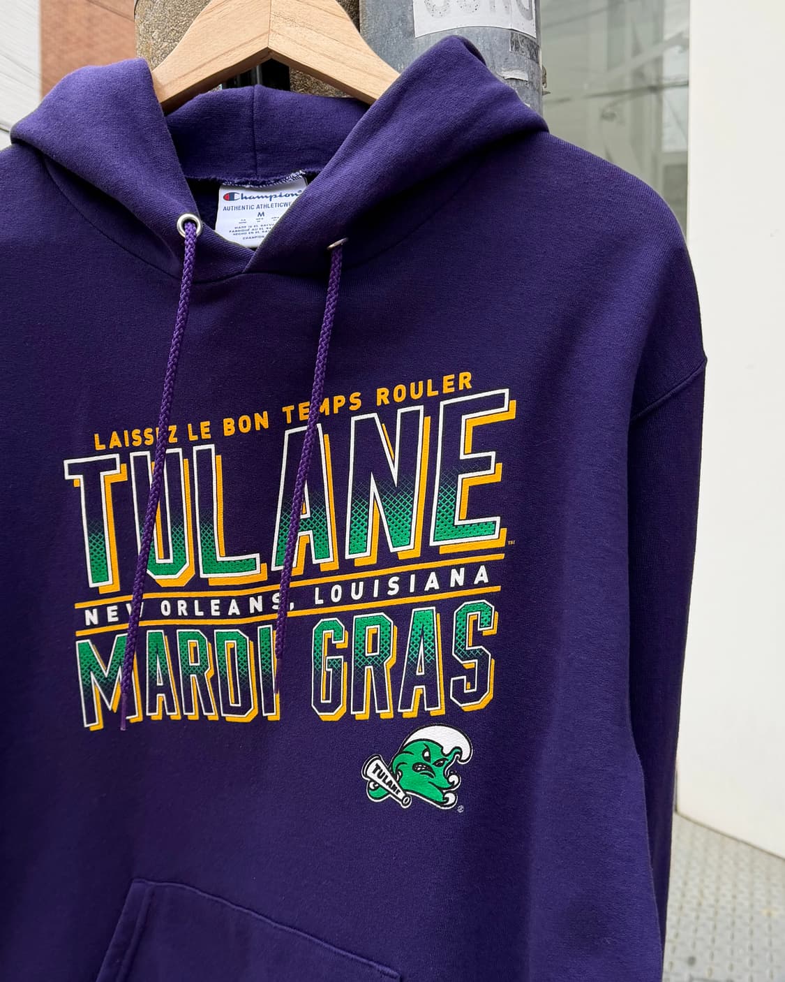 Champion tulane maroi gras purple hoodie 상품이미지3