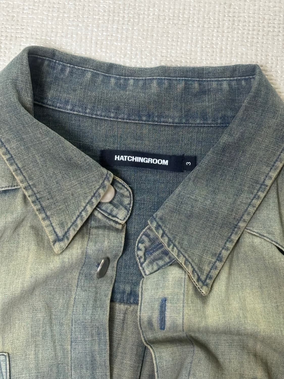 Vented Denim Shirt Long Washed DustyBlue 상품이미지4