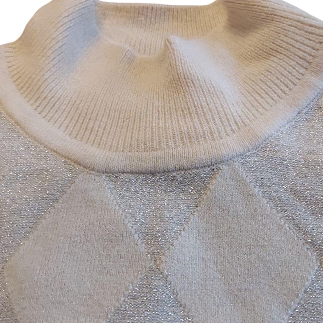 빈티지 글리터 아가일 하이넥 니트 상품이미지2