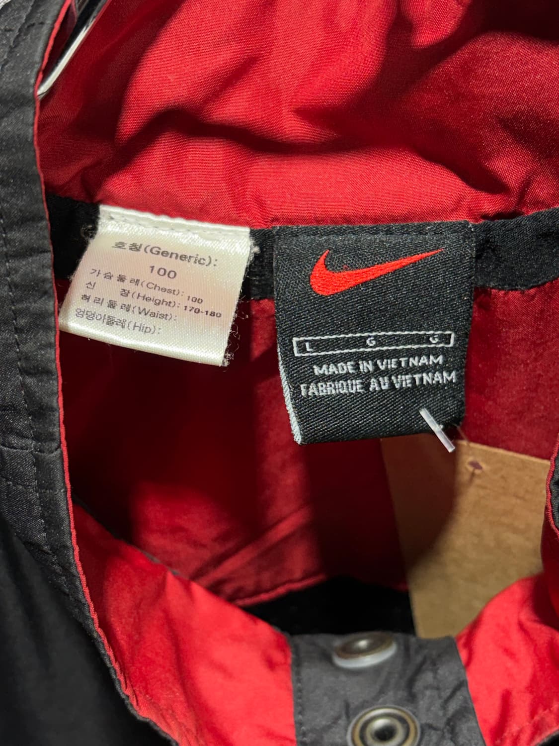 L 나이키 스우시 화이트/레드 배색 바람막이 상품이미지5